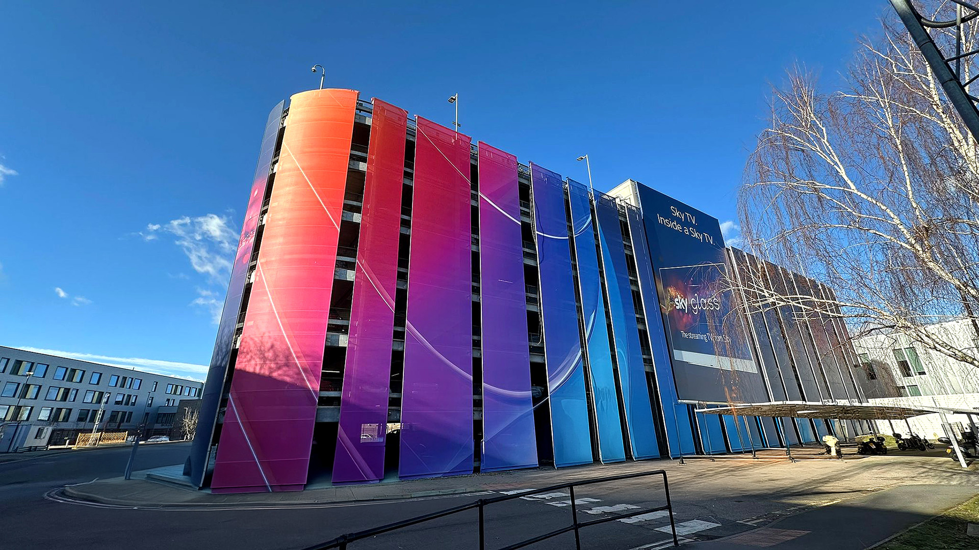 Sky Glass | Car park wrap large format print installation