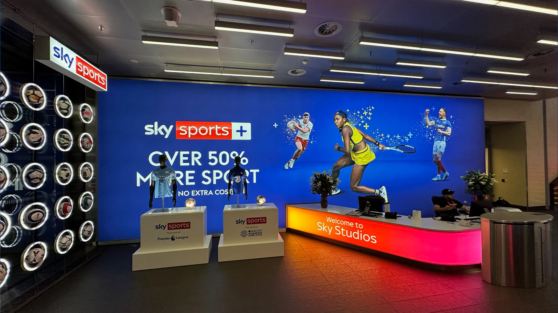 Sky Sports Plus Lightbox display Osterley