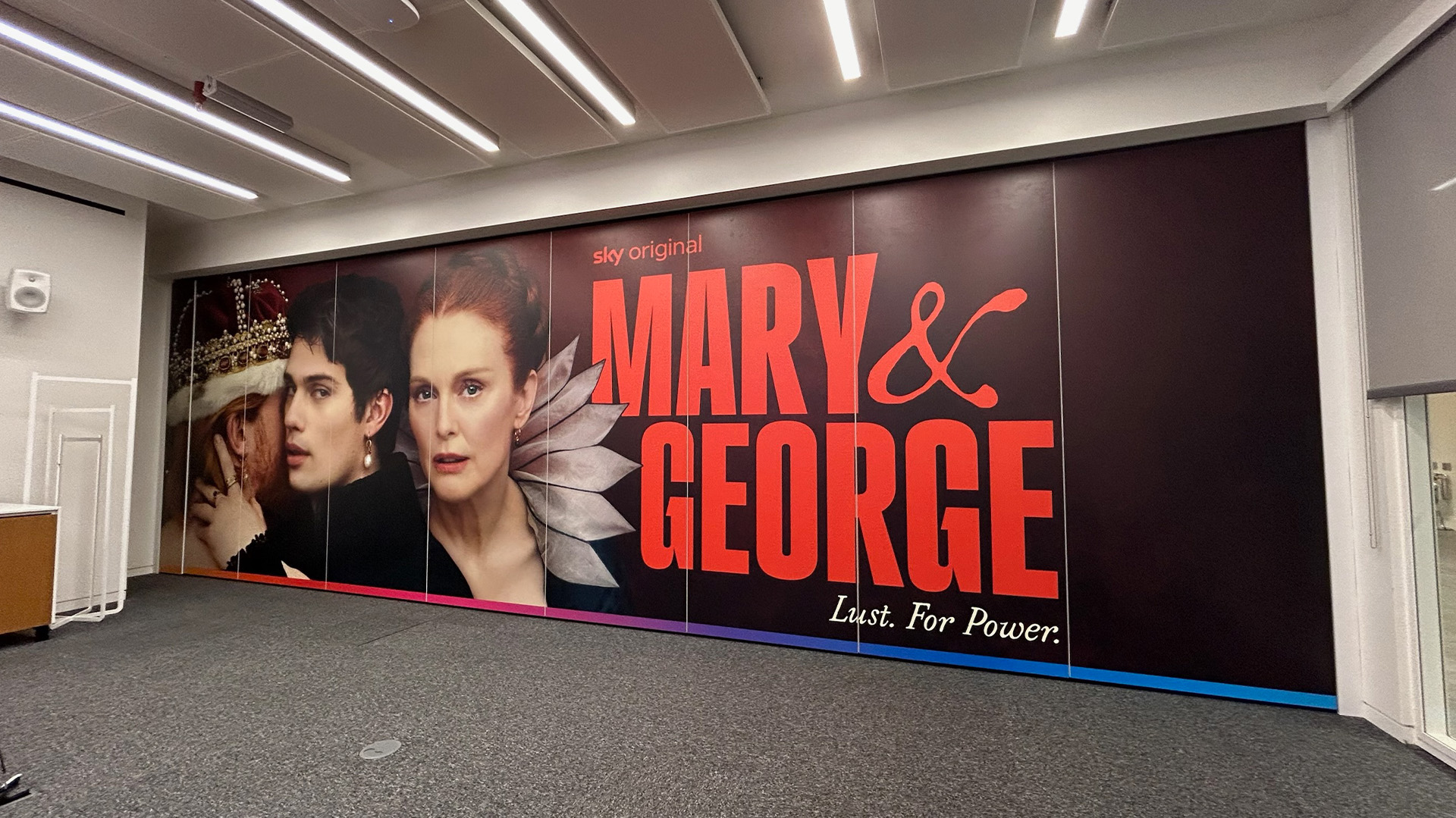 Sky Building branding | Mary & George meeting room divider